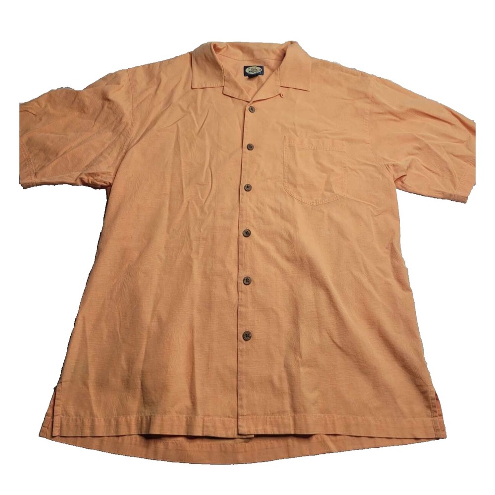Tommy Bahama 100% Cotton Button Down Shirt‎ Orange Men's Medium